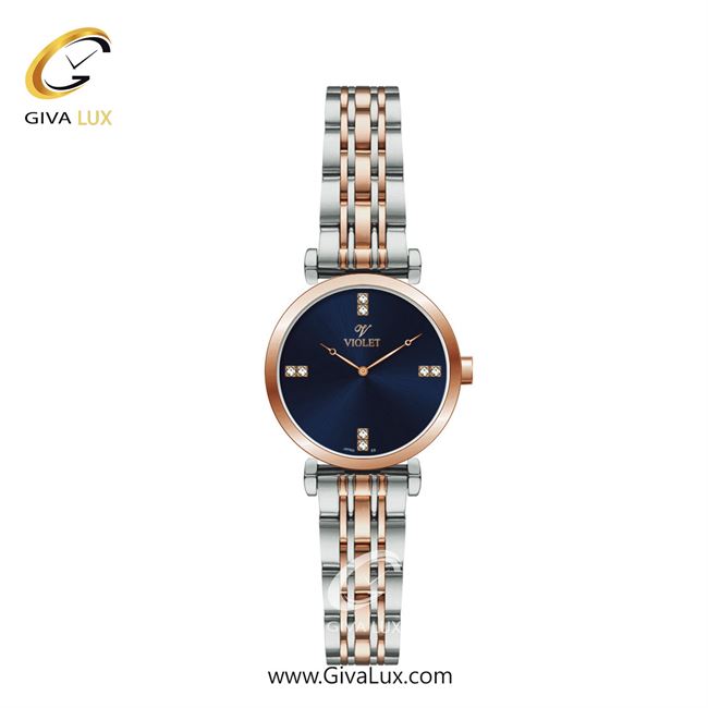 ساعت مچی اورجینال زنانه ویولت VIOLET رزگلد-نقره ای | رزگلد-نقره ای| سرمه ای| کد رفرنس 0600/2